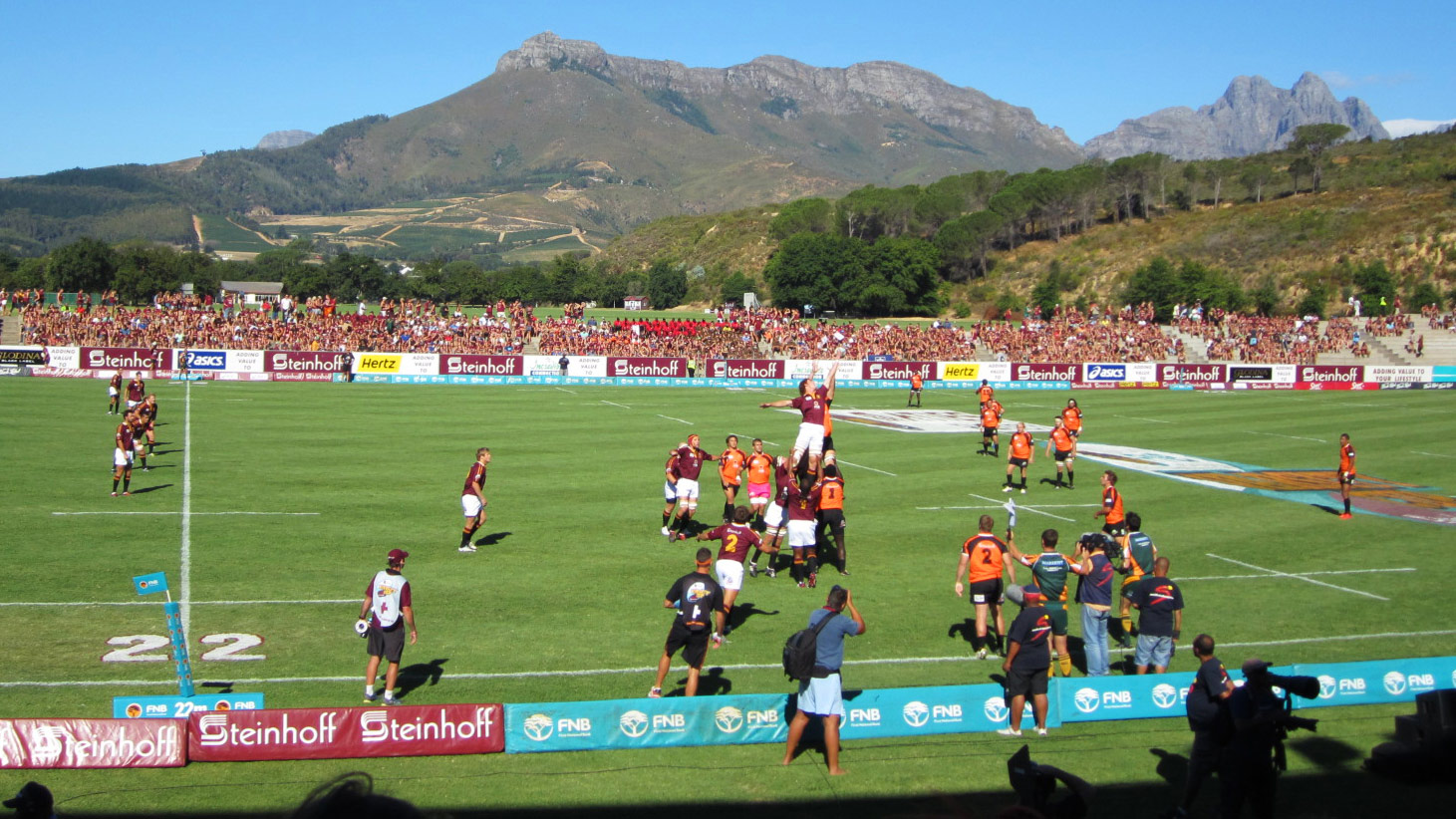 Rugby-Spiel der Universitätsmannschaft „Maties“