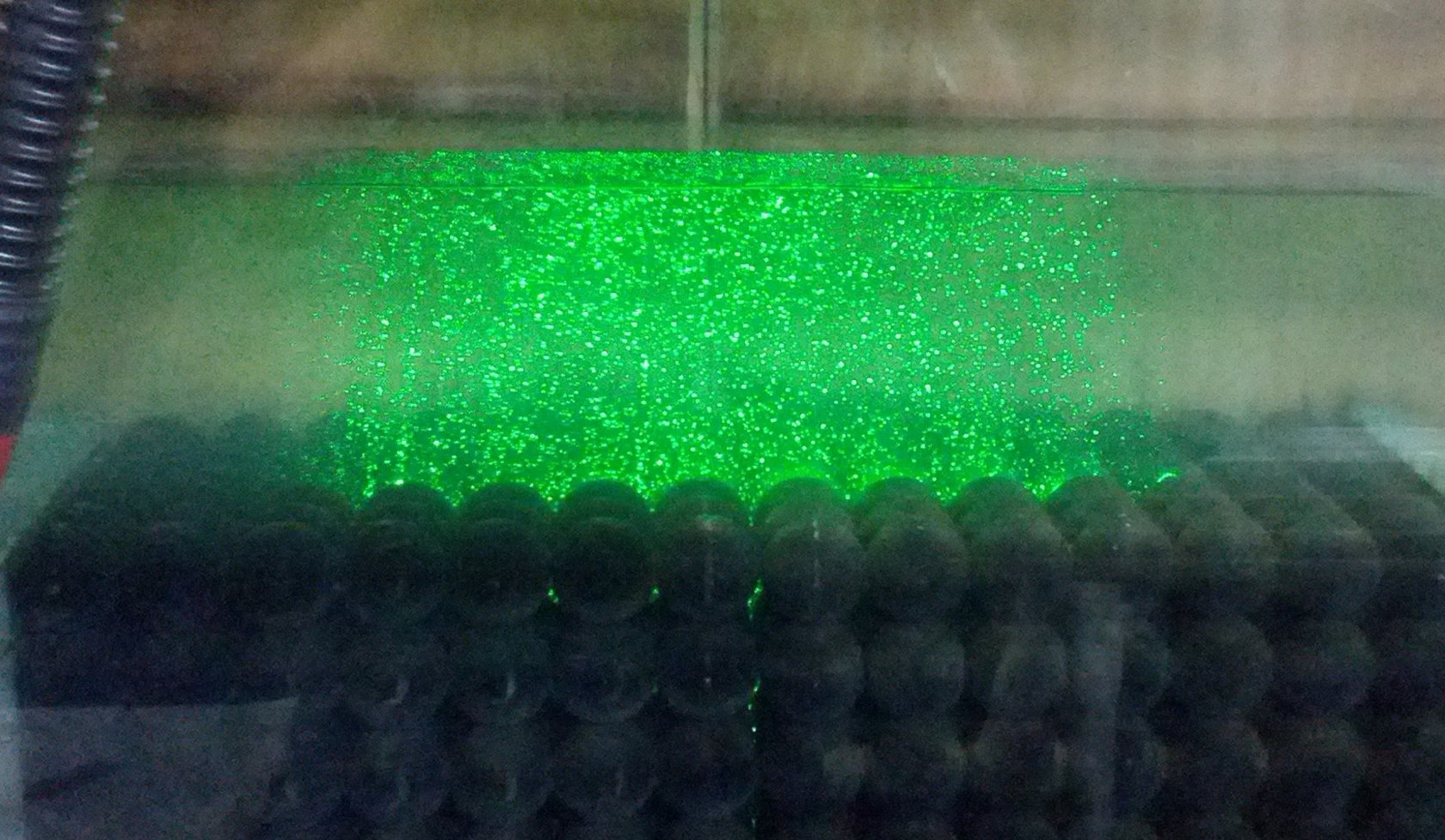 Laser-beleuchtete Partikel für die Particle-Image-Velocimetry (PIV)