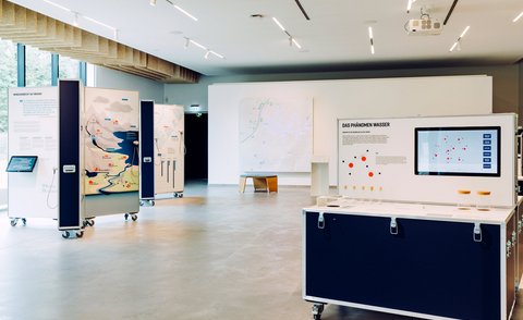 Wasserwerk Mörscher Wald: Besucher-Informationszentrum, Medienstationen gestaltet durch KMM-Studierende