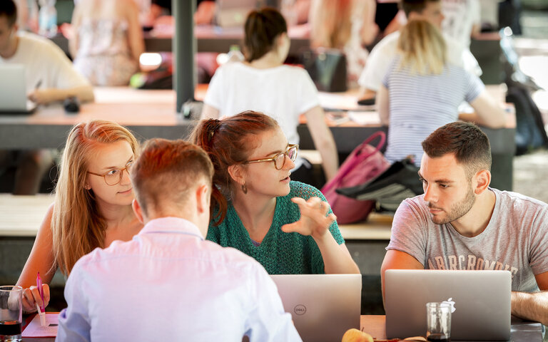 Kleine Gruppe von Studierenden