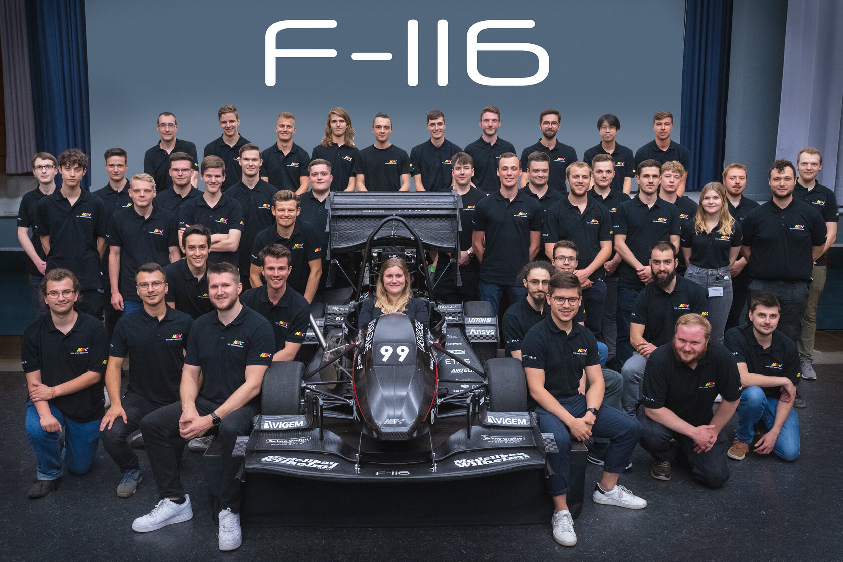 Team High Speed Karlsruhe mit dem Rennwagen F-116