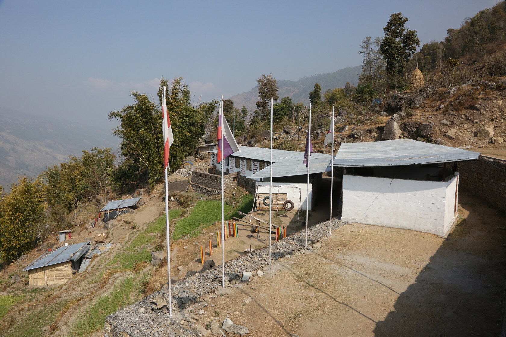 construction site on a mountainside construction site on a mountainside