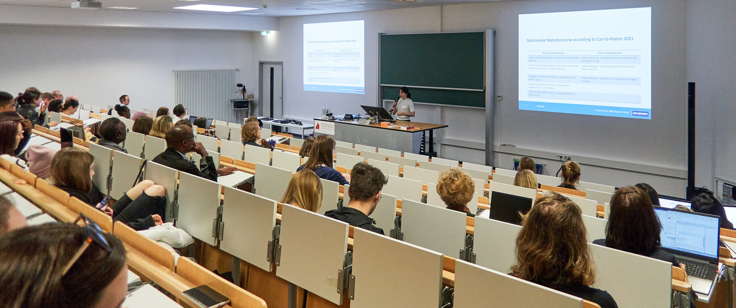 lecture hall with presentation going on