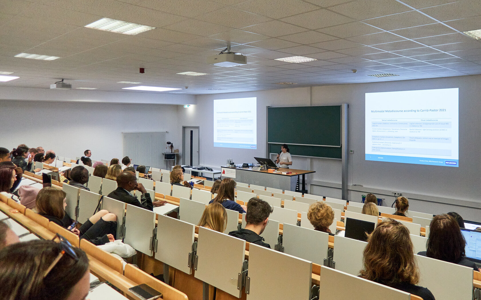 lecture hall with academic presentation