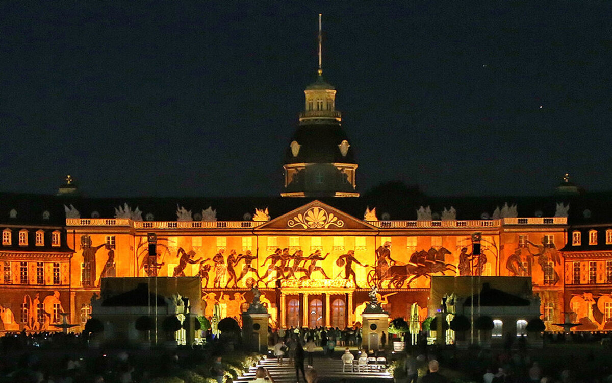 Karlsruhe Light Festival, projected onto the Castle front