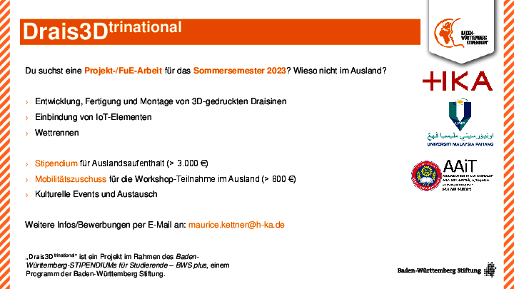 Ausschreibung Drais3Dtrinational