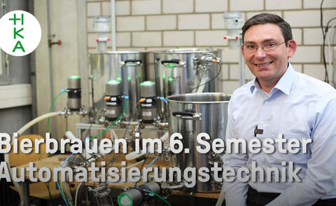 Wie funktioniert eine Bierbrau-Anlage? So könnte eine Fragestellung im sechsten Semester der Automatisierungstechnik heißen. Das Video beschreibt in Kurzform alle Inhalte von Semester 6 der Studienvertiefung.