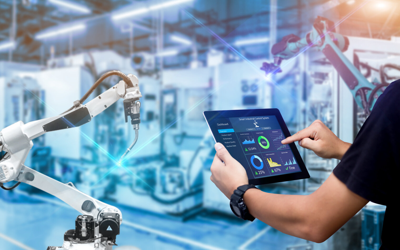 Smart industry control concept.