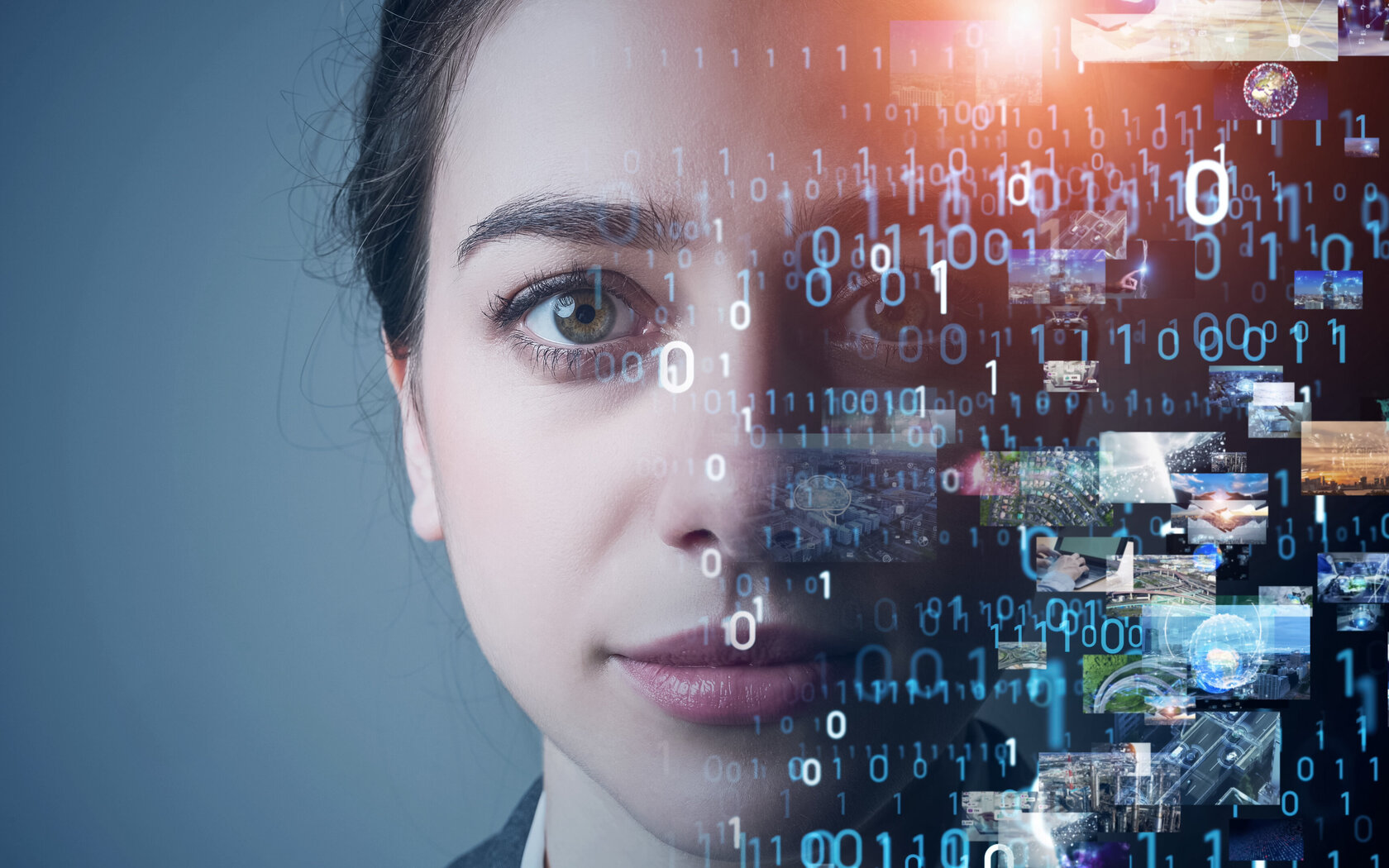 AI (Artificial Intelligence) concept. Deep learning. Visual contents.