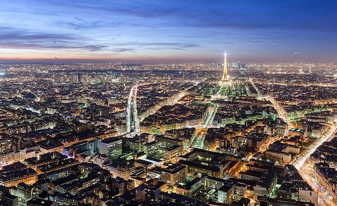 View over Paris, at dusk
