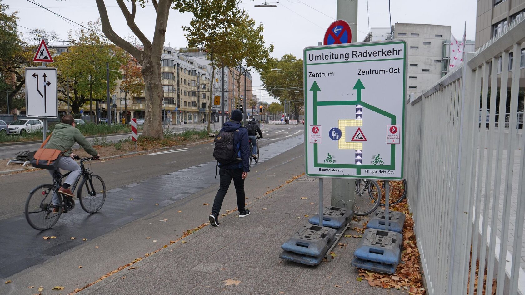 dynamische Baustellenführung Umleitungsschild Radverkehr