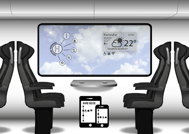 SmartWindow in einer Straßenbahn 