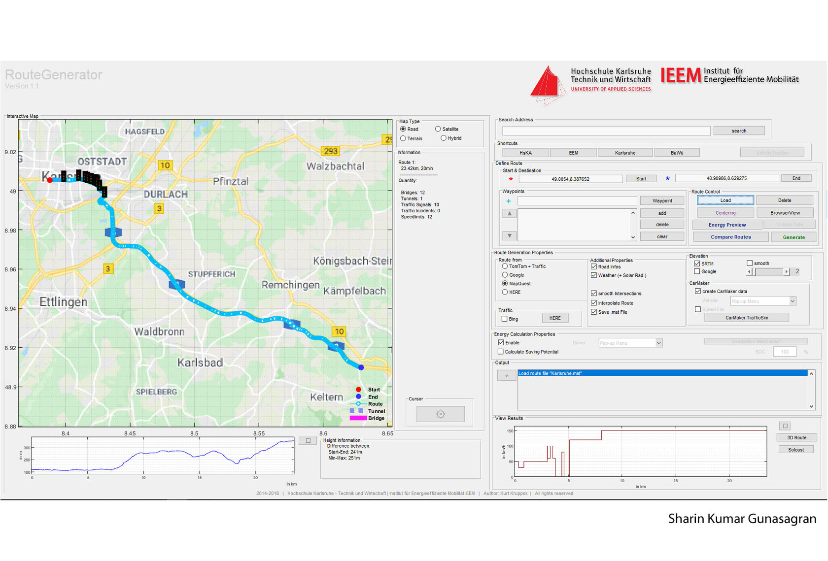 IEEM Tool in MATLAB für die Erstellung und Berechnung von Routendaten