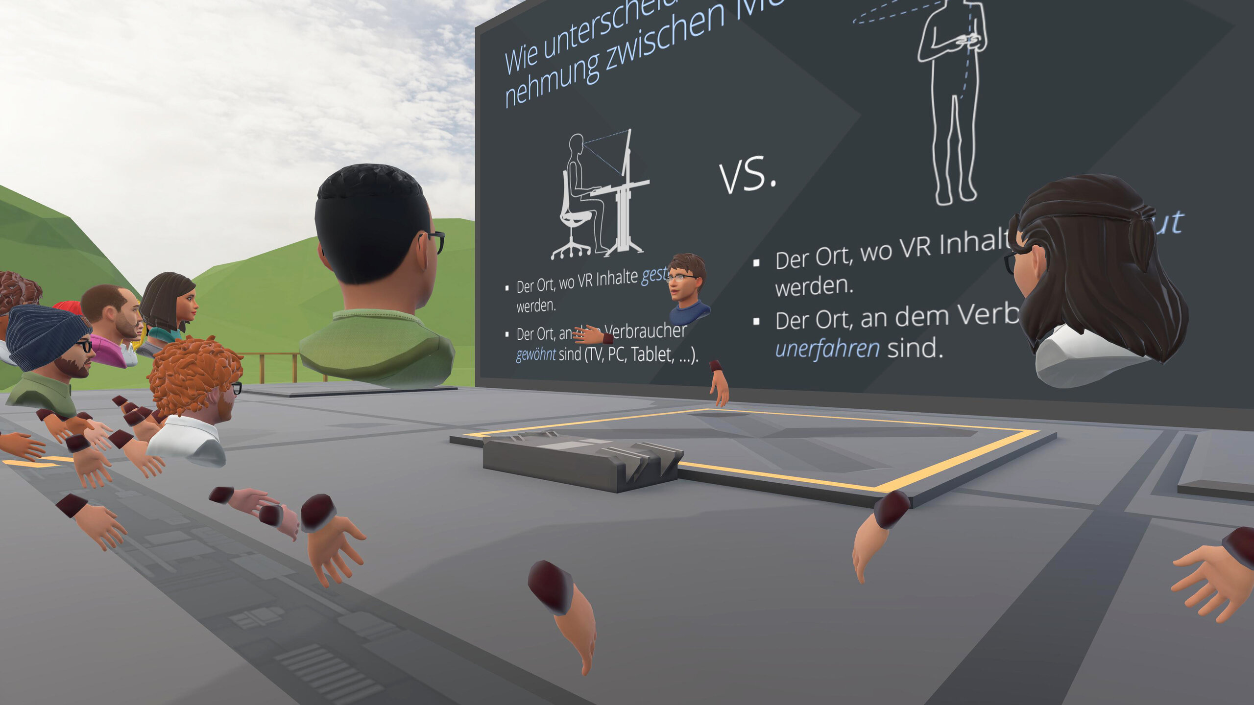 Vorlesung im VR-Lehrraum 